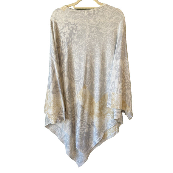 Catherines Poncho Sweater Women Size 4x/5x Gray Silver Gold Knit Pullover Casual - Picture 2 of 12